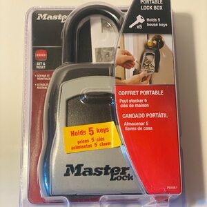 Masters Portable Lock Box - Black and Silver